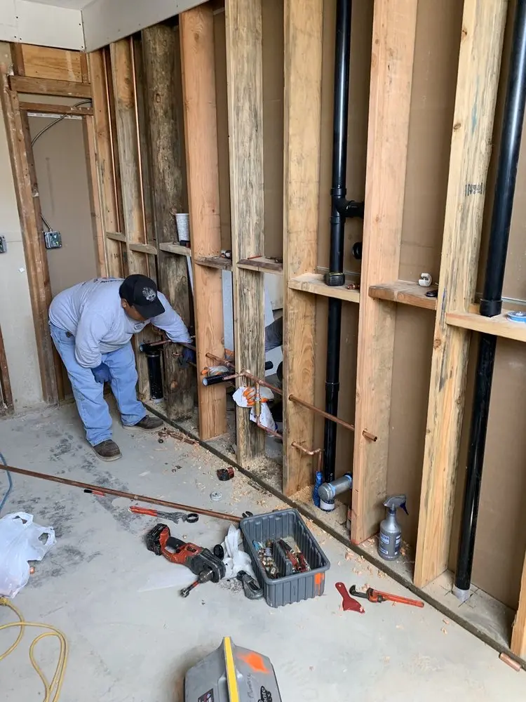 Commercial rough-in plumbing for Gas Line Repair in Continental North